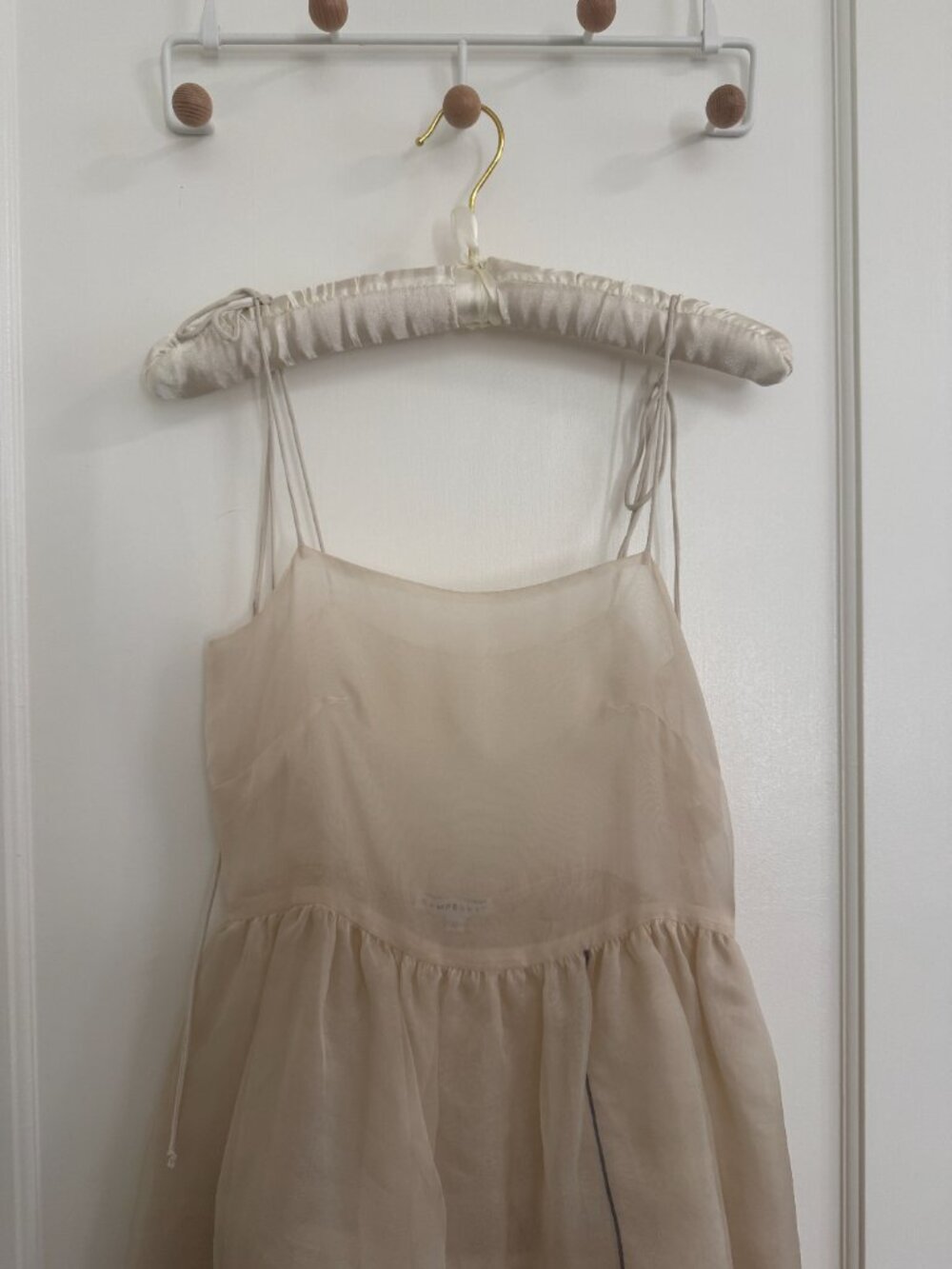 Kamperett organza midi dress (ivory, XS) - Picture 4 of 6